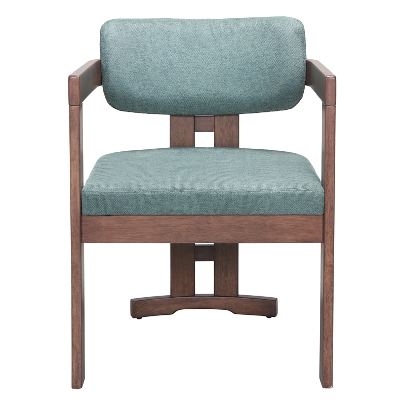 Poly Dining Chair Moss Gray & Walnut