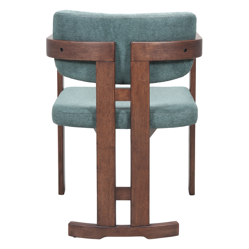 Poly Dining Chair Moss Gray & Walnut