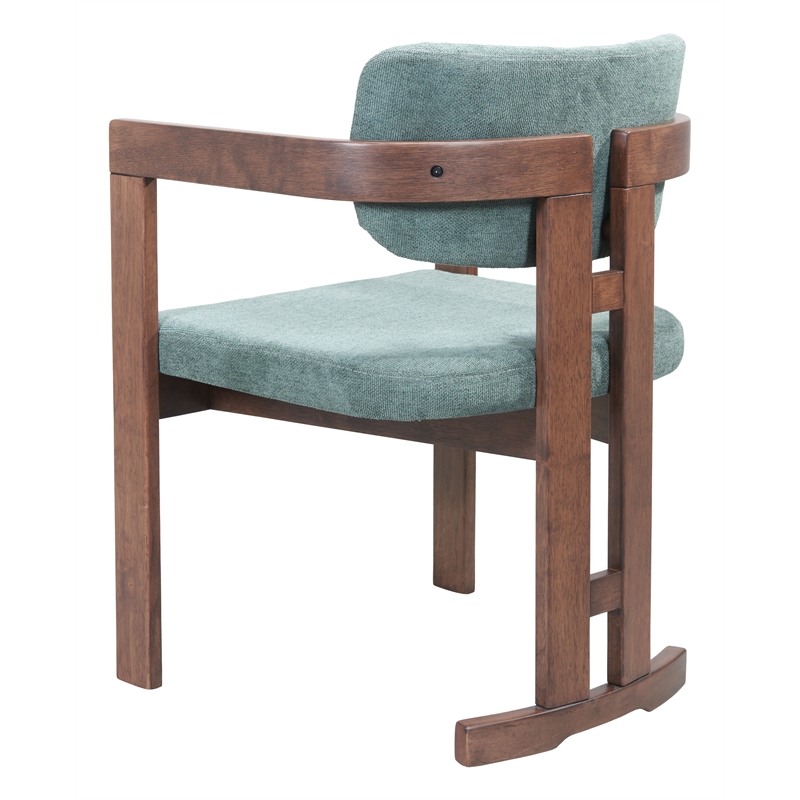 Poly Dining Chair Moss Gray & Walnut