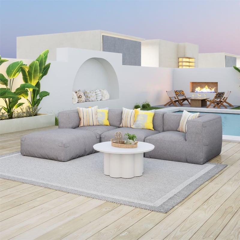 Luanda Outdoor Collection Ottoman Gray