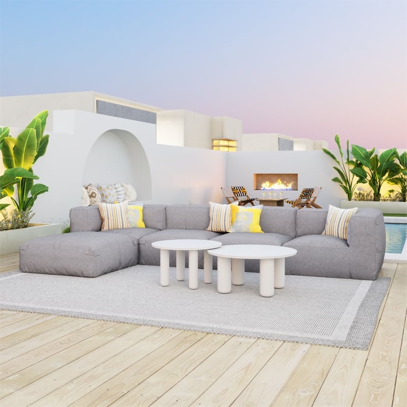 Luanda Outdoor Collection Ottoman Gray