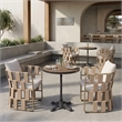 ZUO Gazebo Cast Aluminum Frame Bistro Table in Walnut