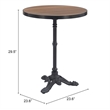 ZUO Gazebo Cast Aluminum Frame Bistro Table in Walnut
