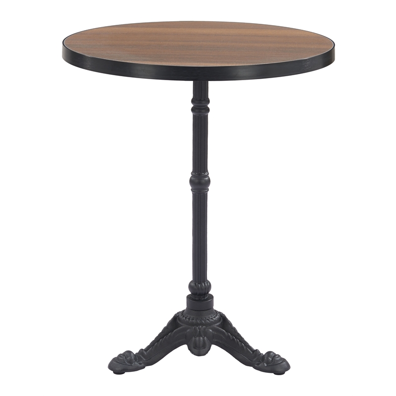 ZUO Gazebo Cast Aluminum Frame Bistro Table in Walnut