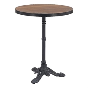 ZUO Gazebo Cast Aluminum Frame Bistro Table in Walnut