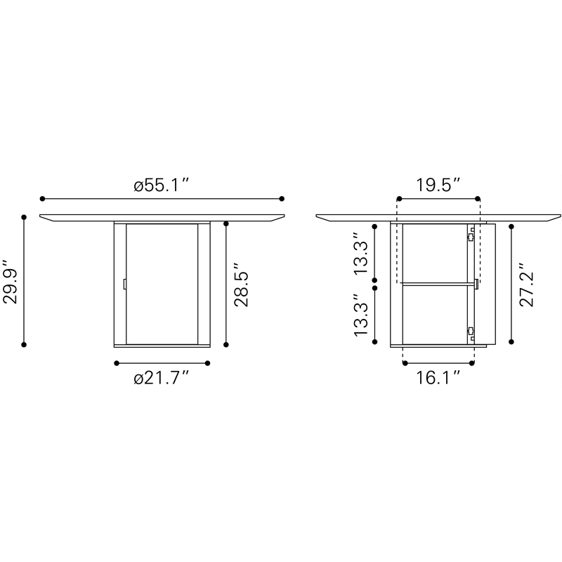 ZUO Izola Solid Mango Wood Dining Table in Brown