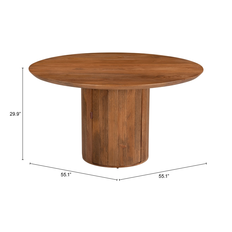 ZUO Izola Solid Mango Wood Dining Table in Brown