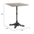ZUO Alfresco Cast Aluminum Frame Bistro Table in Gray