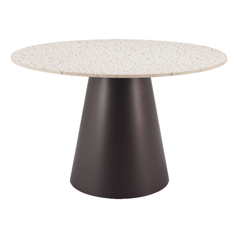 ZUO Jorf Engineered Wood and Steel Dining Table in Beige & Bronze