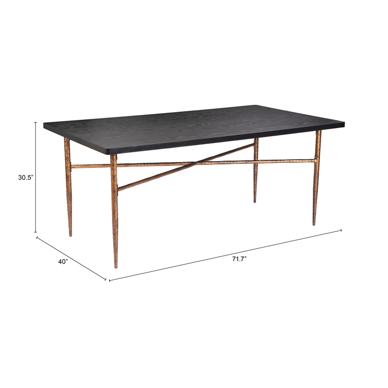 Nida Dining Table Black & Bronze
