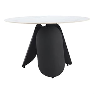 ZUO Toru Sintered Stone-Top and Sturdy Steel Base Dining Table in White