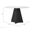 ZUO Izar Sintered Stone Top and Steel Base Dining Table in White