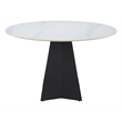 ZUO Izar Sintered Stone Top and Steel Base Dining Table in White