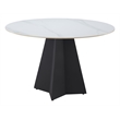 ZUO Izar Sintered Stone Top and Steel Base Dining Table in White