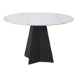 ZUO Izar Sintered Stone Top and Steel Base Dining Table in White