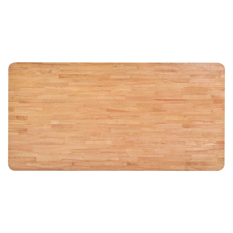 ZUO Eazy Solid Rubber Wood Frame Dining Table in Natural