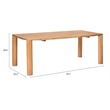 ZUO Eazy Solid Rubber Wood Frame Dining Table in Natural