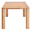 ZUO Eazy Solid Rubber Wood Frame Dining Table in Natural