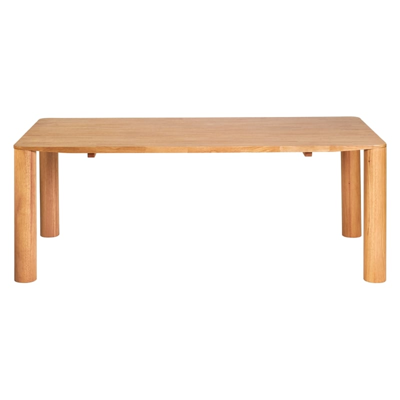 ZUO Eazy Solid Rubber Wood Frame Dining Table in Natural