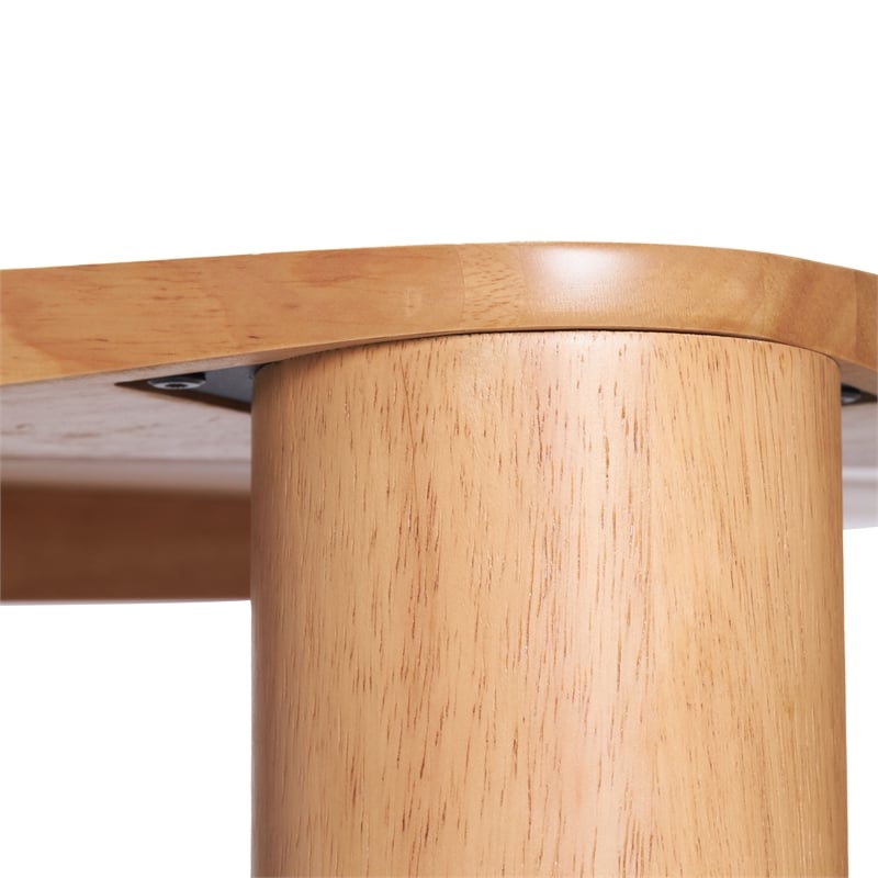 ZUO Eazy Solid Rubber Wood Frame Dining Table in Natural