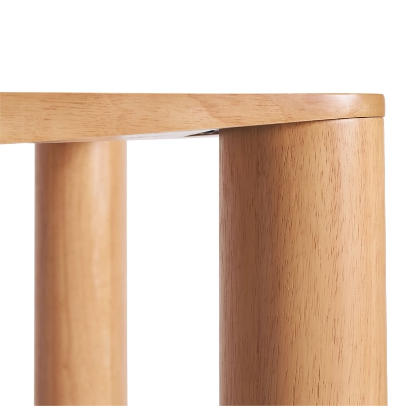 ZUO Eazy Solid Rubber Wood Frame Dining Table in Natural