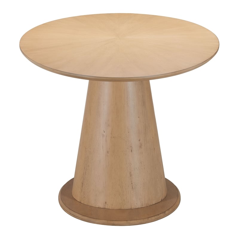 ZUO Disque Rubber Wood Dining Table in Natural