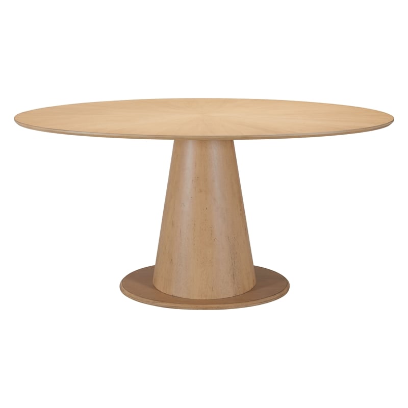ZUO Disque Rubber Wood Dining Table in Natural