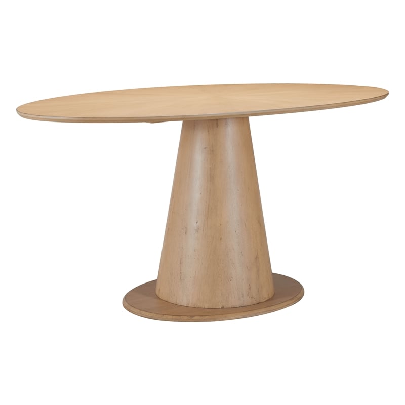 ZUO Disque Rubber Wood Dining Table in Natural