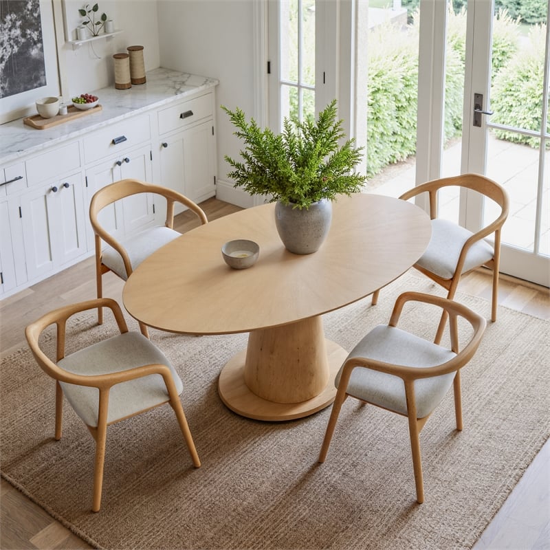 ZUO Disque Rubber Wood Dining Table in Natural