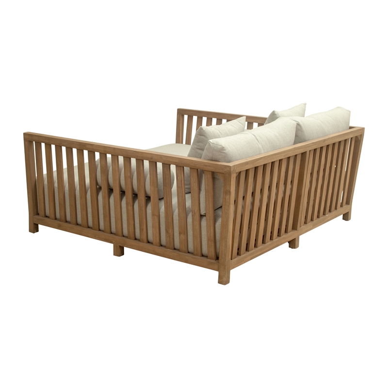 ZUO Teras Olefin Fabric and Acacia Wood Daybed in Gray