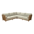 ZUO Teras Olefin Fabric and Acacia Wood Sectional in Gray