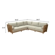 ZUO Teras Olefin Fabric and Acacia Wood Sectional in Gray