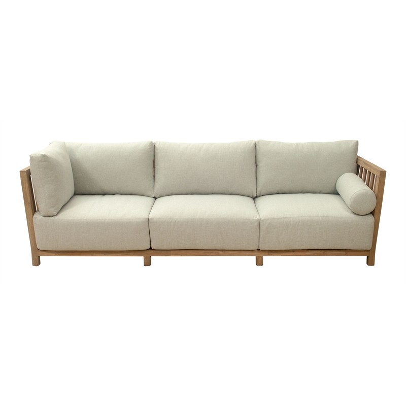 zuo teras olefin fabric and acacia wood sectional in gray