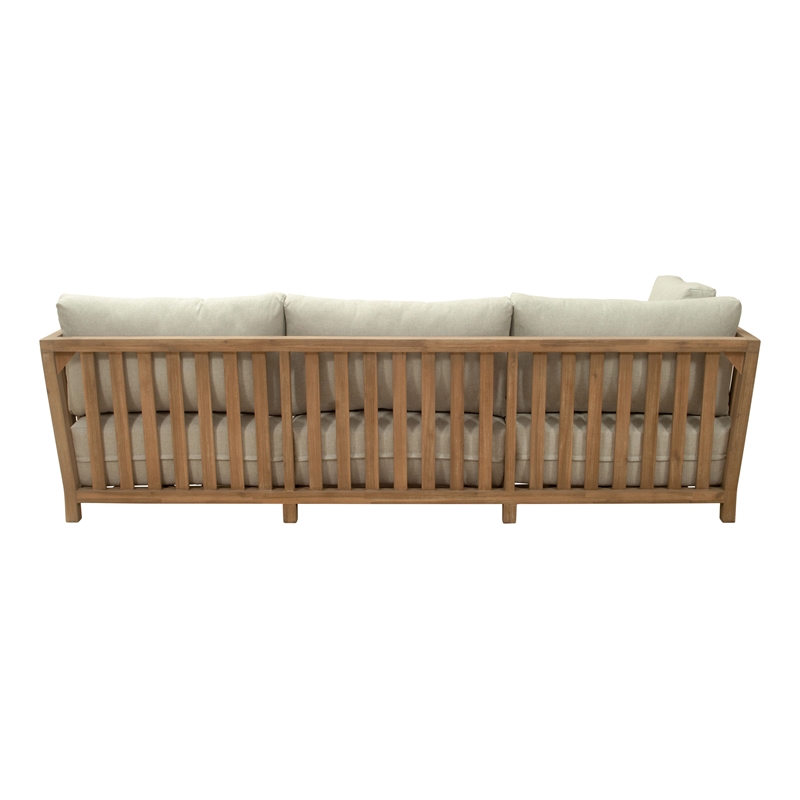 zuo teras olefin fabric and acacia wood sectional in gray