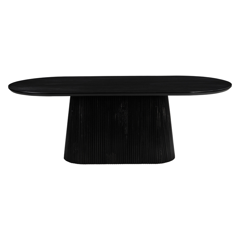 ZUO Sulco Mango Wood Oval Dining Table in Black