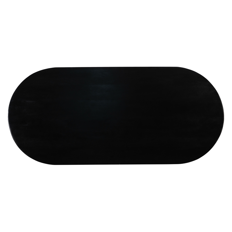 ZUO Sulco Mango Wood Oval Dining Table in Black