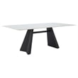 ZUO Inky Sintered Stone-Top and Sleek Steel Base Dining Table in White