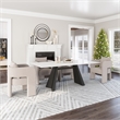 ZUO Inky Sintered Stone-Top and Sleek Steel Base Dining Table in White