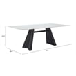 ZUO Inky Sintered Stone-Top and Sleek Steel Base Dining Table in White