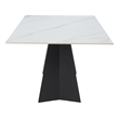 ZUO Inky Sintered Stone-Top and Sleek Steel Base Dining Table in White