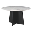 ZUO Strela Marble and Wood Dining Table in White & Black