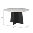 ZUO Strela Marble and Wood Dining Table in White & Black