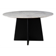 ZUO Strela Marble and Wood Dining Table in White & Black