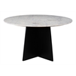 ZUO Strela Marble and Wood Dining Table in White & Black