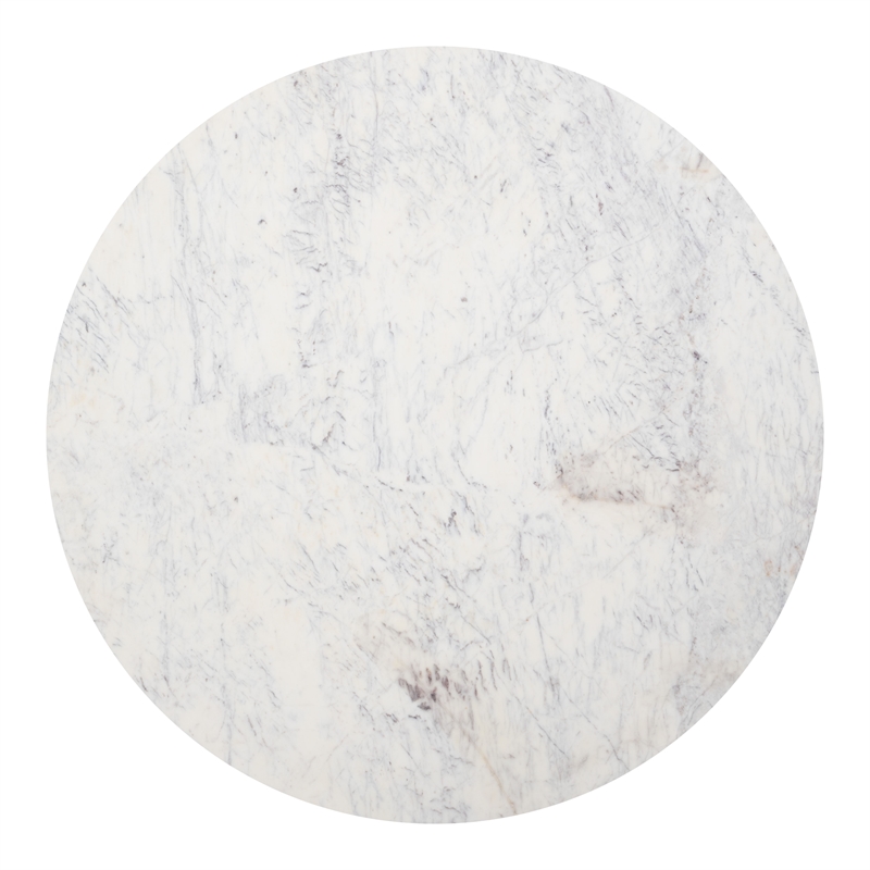 ZUO Strela Marble and Wood Dining Table in White & Black