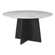 ZUO Strela Marble and Wood Dining Table in White & Black