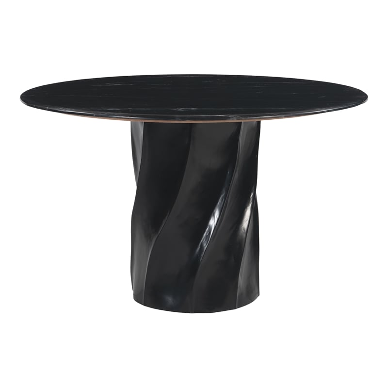 ZUO Kuro Marble and Mango Wood Dining Table in Black