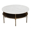 ZUO Bild Marble Top and Iron Frame Coffee Table in White & Brass
