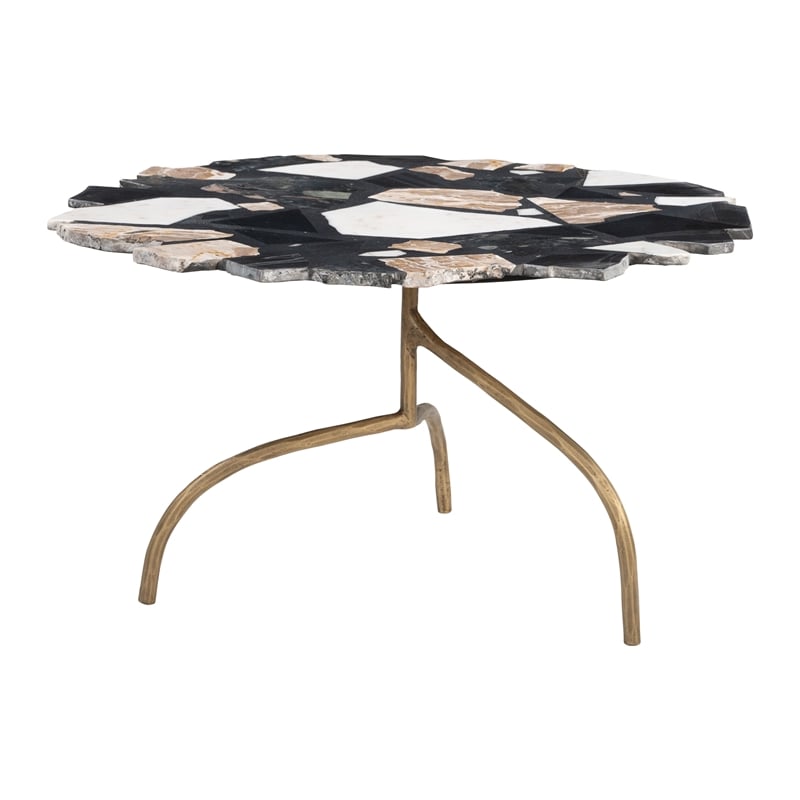 ZUO Baia Iron and Terrazzo Coffee Table in Multi-Color