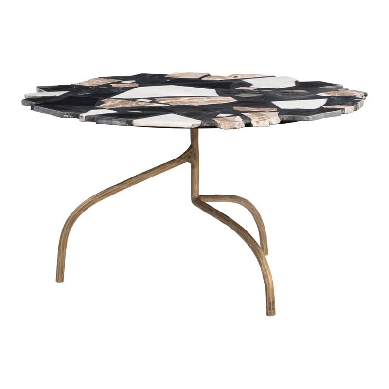 ZUO Baia Iron and Terrazzo Coffee Table in Multi-Color